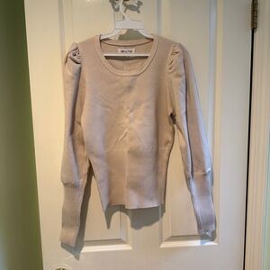 Urban Bliss Cream Puff-Sleeve Scoop Neck Sweater
